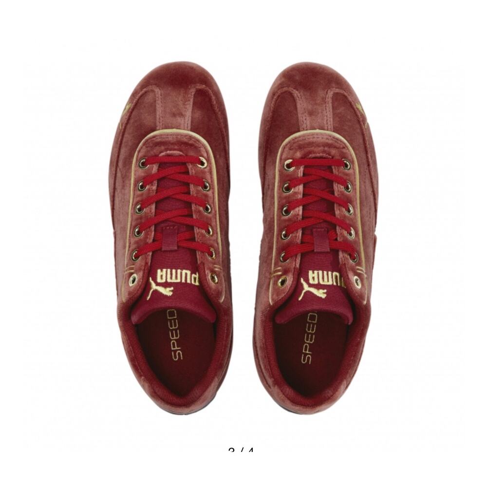 Puma Speed Cat Velvet Sneakers Burgundy Low Profile Racing Shoes Y2K Streetwear